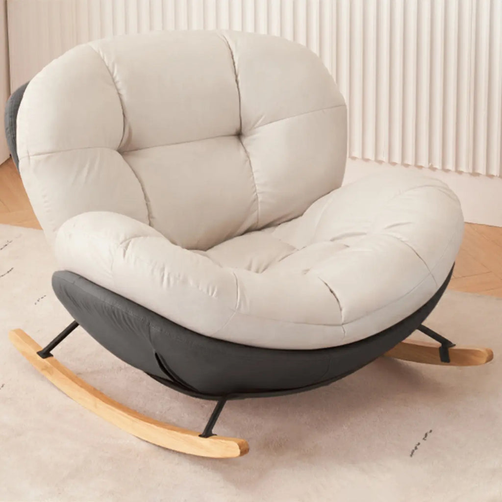 Rounded Upholstered Rocking Chair Contemporary for Bedroom
