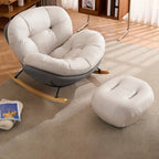 Rounded Upholstered Rocking Chair Contemporary for Bedroom