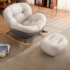 Rounded Upholstered Rocking Chair Contemporary for Bedroom