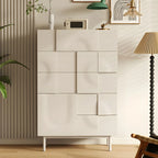 Modern White Wooden Sideboard with Multi-Drawers