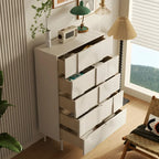 Modern White Wooden Sideboard with Multi-Drawers