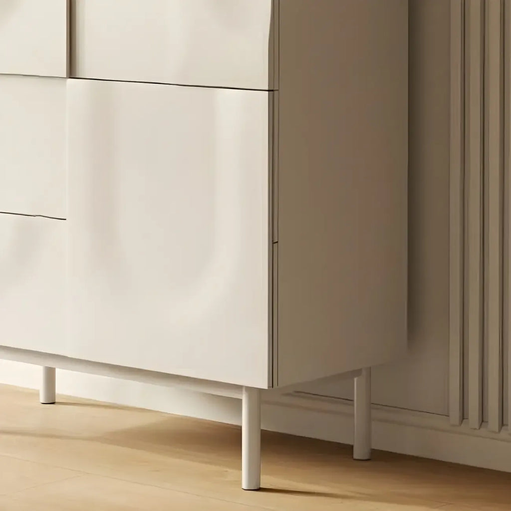 Modern White Wooden Sideboard with Multi-Drawers