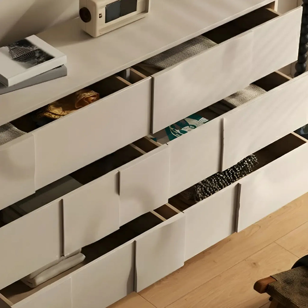 Modern White Wooden Sideboard with Multi-Drawers