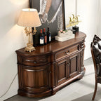 Traditional Brown Wooden Sideboard with Drawers and Cabinets