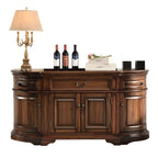 Traditional Brown Wooden Sideboard with Drawers and Cabinets