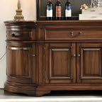 Traditional Brown Wooden Sideboard with Drawers and Cabinets