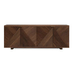 Oriental Black/Walnut Wooden Sideboard with Drawers
