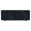 Oriental Black/Walnut Wooden Sideboard with Drawers