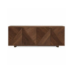 Oriental Black/Walnut Wooden Sideboard with Drawers
