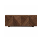 Oriental Black/Walnut Wooden Sideboard with Drawers