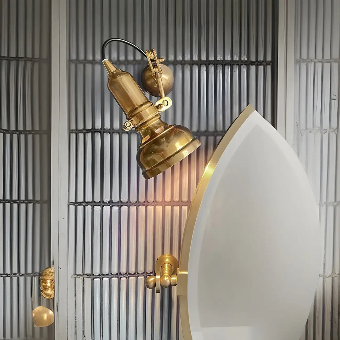 Industrial Copper Adjustable Wall Lamp for Living Room