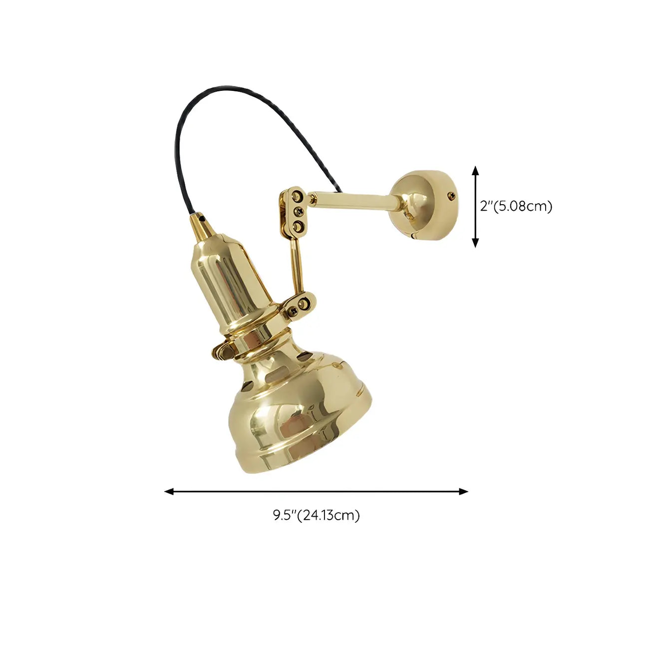 Industrial Copper Adjustable Wall Lamp for Living Room