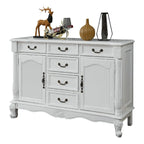 Vintage Brown Wooden Sideboard with Cabinets & Drawers