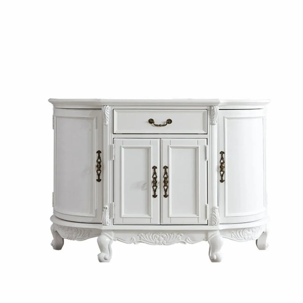 Vintage Brown Wooden Sideboard with Cabinets & Drawers