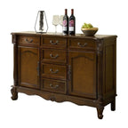 Vintage Brown Wooden Sideboard with Cabinets & Drawers