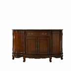 Vintage Brown Wooden Sideboard with Cabinets & Drawers