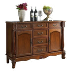 Vintage Brown Wooden Sideboard with Cabinets & Drawers