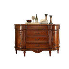 Vintage Brown Wooden Sideboard with Cabinets & Drawers