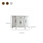 Vintage Brown Wooden Sideboard with Cabinets & Drawers