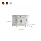 Vintage Brown Wooden Sideboard with Cabinets & Drawers