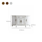 Vintage Brown Wooden Sideboard with Cabinets & Drawers