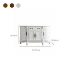 Vintage Brown Wooden Sideboard with Cabinets & Drawers