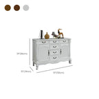 Vintage Brown Wooden Sideboard with Cabinets & Drawers