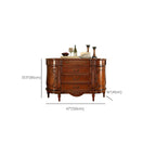 Vintage Brown Wooden Sideboard with Cabinets & Drawers