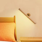 Adjustable Wooden Rectangle LED Vanity Light for Bathroom