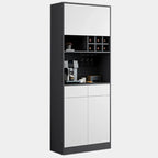 Modern Grey Sideboard with Glass Doors & Drawers & Cabinets