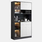 Modern Grey Sideboard with Glass Doors & Drawers & Cabinets