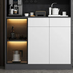 Modern Grey Sideboard with Glass Doors & Drawers & Cabinets