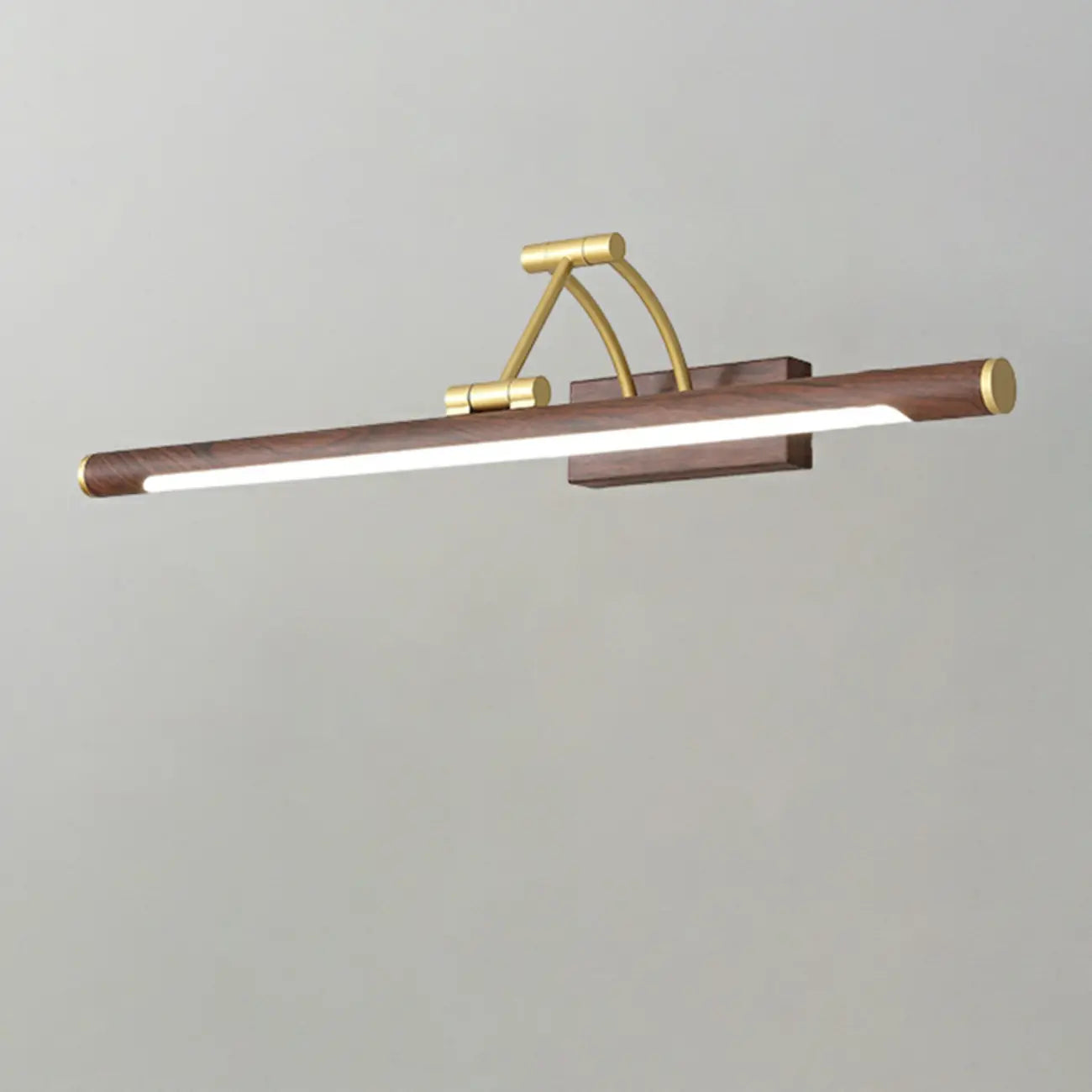 Modern Wood LED Tubular Vanity Light with Swing Arm