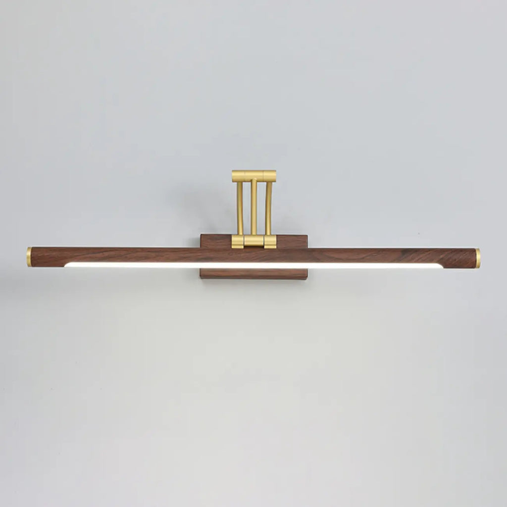 Modern Wood LED Tubular Vanity Light with Swing Arm