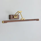 Modern Wood LED Tubular Vanity Light with Swing Arm
