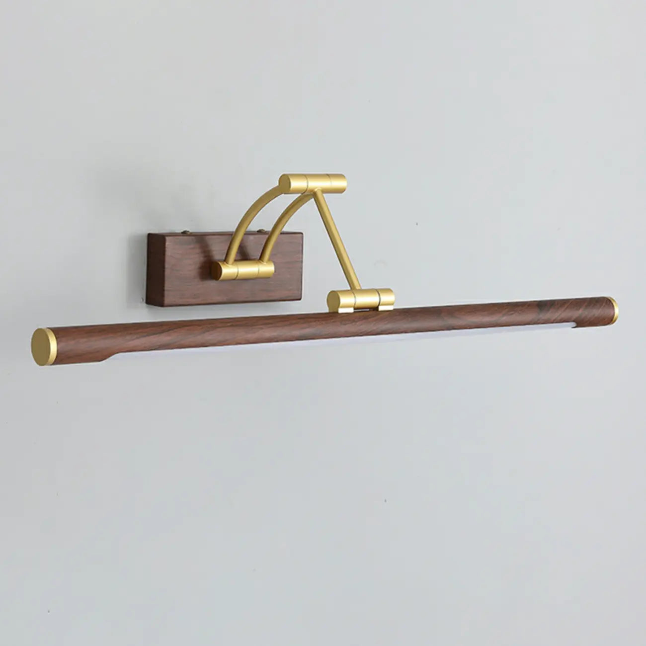 Modern Wood LED Tubular Vanity Light with Swing Arm