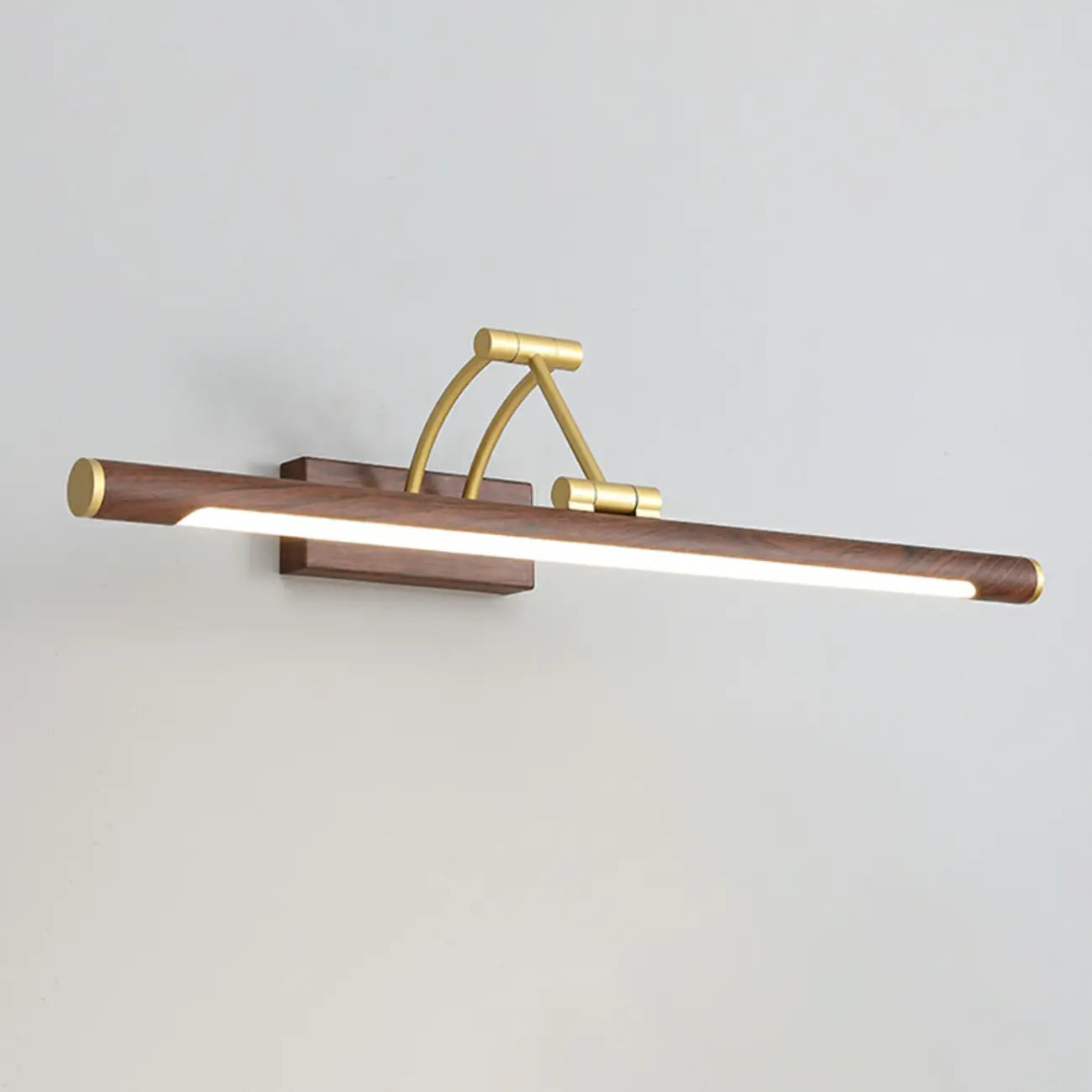 Modern Wood LED Tubular Vanity Light with Swing Arm