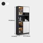 Modern Grey Sideboard with Glass Doors & Drawers & Cabinets