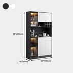 Modern Grey Sideboard with Glass Doors & Drawers & Cabinets