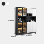 Modern Grey Sideboard with Glass Doors & Drawers & Cabinets