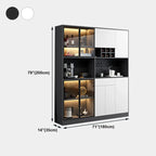 Modern Grey Sideboard with Glass Doors & Drawers & Cabinets