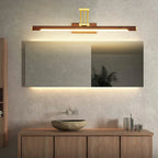 Modern Wood LED Tubular Vanity Light with Swing Arm