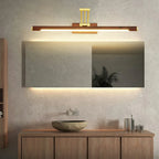 Modern Wood LED Tubular Vanity Light with Swing Arm