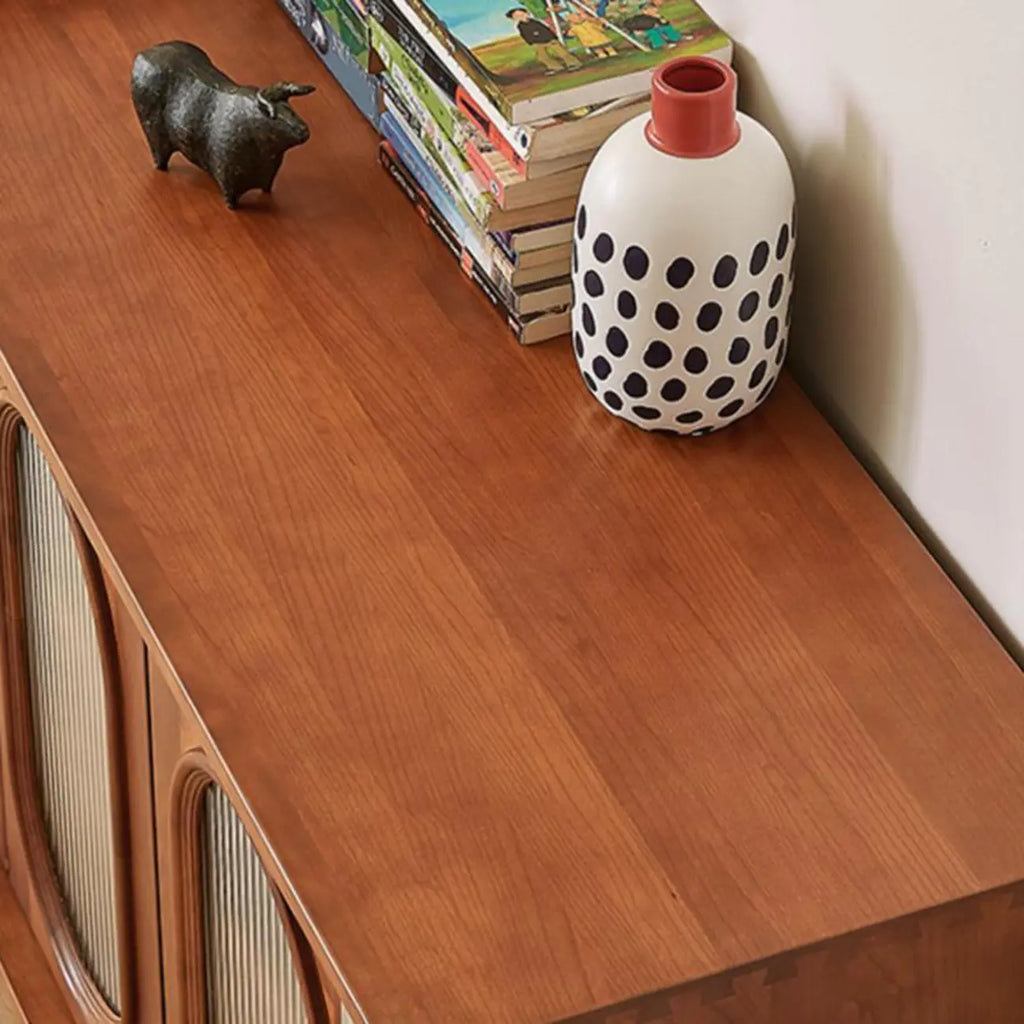 Modern Brown Wooden Sideboard with Adjustable Shelving