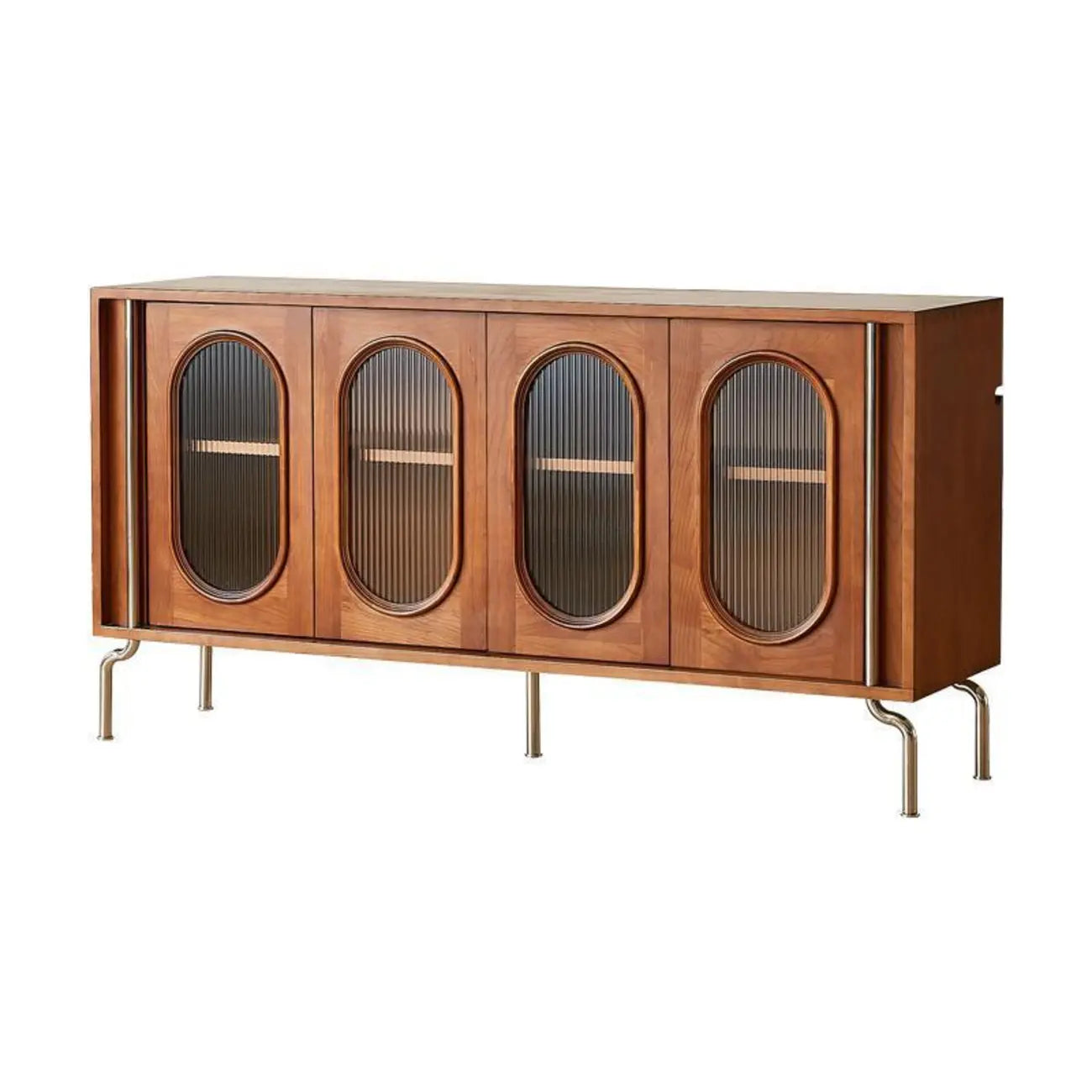Modern Brown Wooden Sideboard with Adjustable Shelving