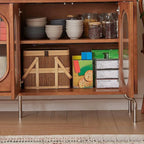 Modern Brown Wooden Sideboard with Adjustable Shelving