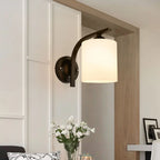 Arched Vintage White Glass Cylindrical Wall Lamp