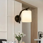 Arched Vintage White Glass Cylindrical Wall Lamp