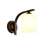 Arched Vintage White Glass Cylindrical Wall Lamp