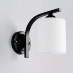 Arched Vintage White Glass Cylindrical Wall Lamp